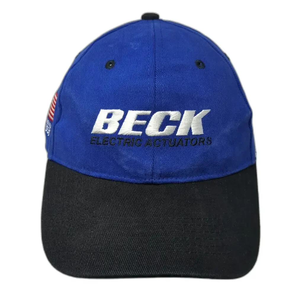 Beck Electric Actuators American Flag Blue Baseball Hat Size L Fitted Stretch